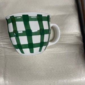 Starbucks green plaid coffee mug tea cup